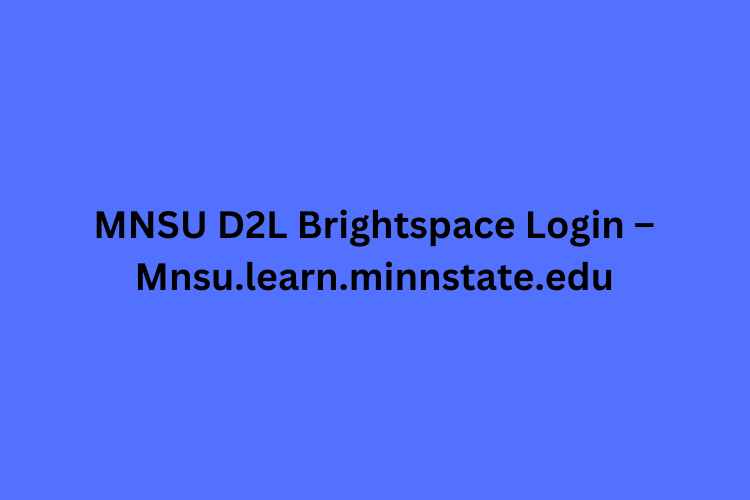 MNSU D2L Brightspace Login